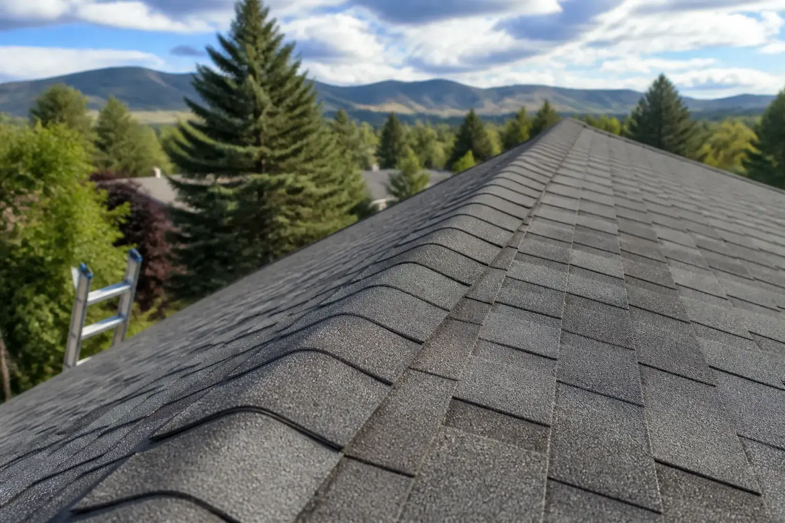 Well-kept roof surface viewed during an inspection.